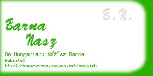 barna nasz business card